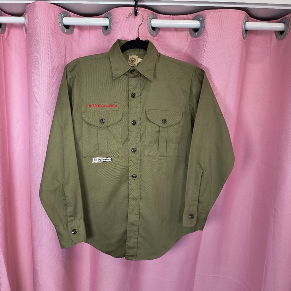 Other - VINTAGE Boy Scouts Of America Shirt Boys Size Small Button Up 60s